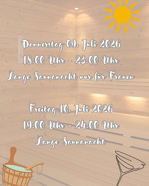 Mehr über den Artikel erfahren Saunanächte im Sauna Vicus im Erlebnisbad Schaumberg